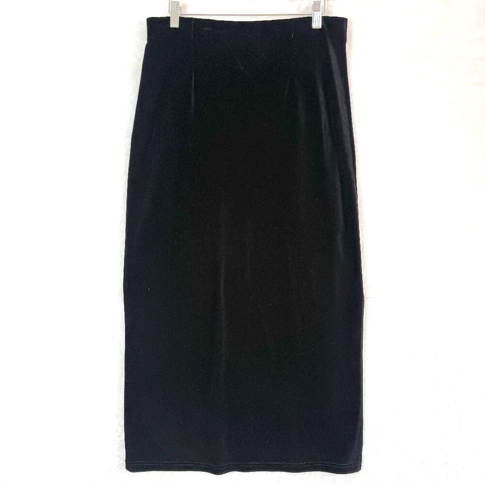 Velvet Retro Whimsigoth Feminine Elastic Waist Pencil Split Maxi Skirt Womens M